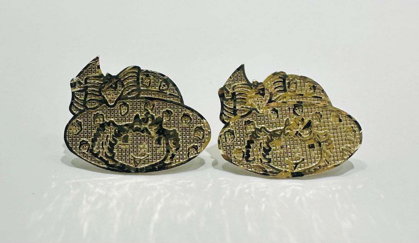 10K GOLD STRAWBERRY SHORTCAKE EARRINGS- WEIGHT: 2.3gm