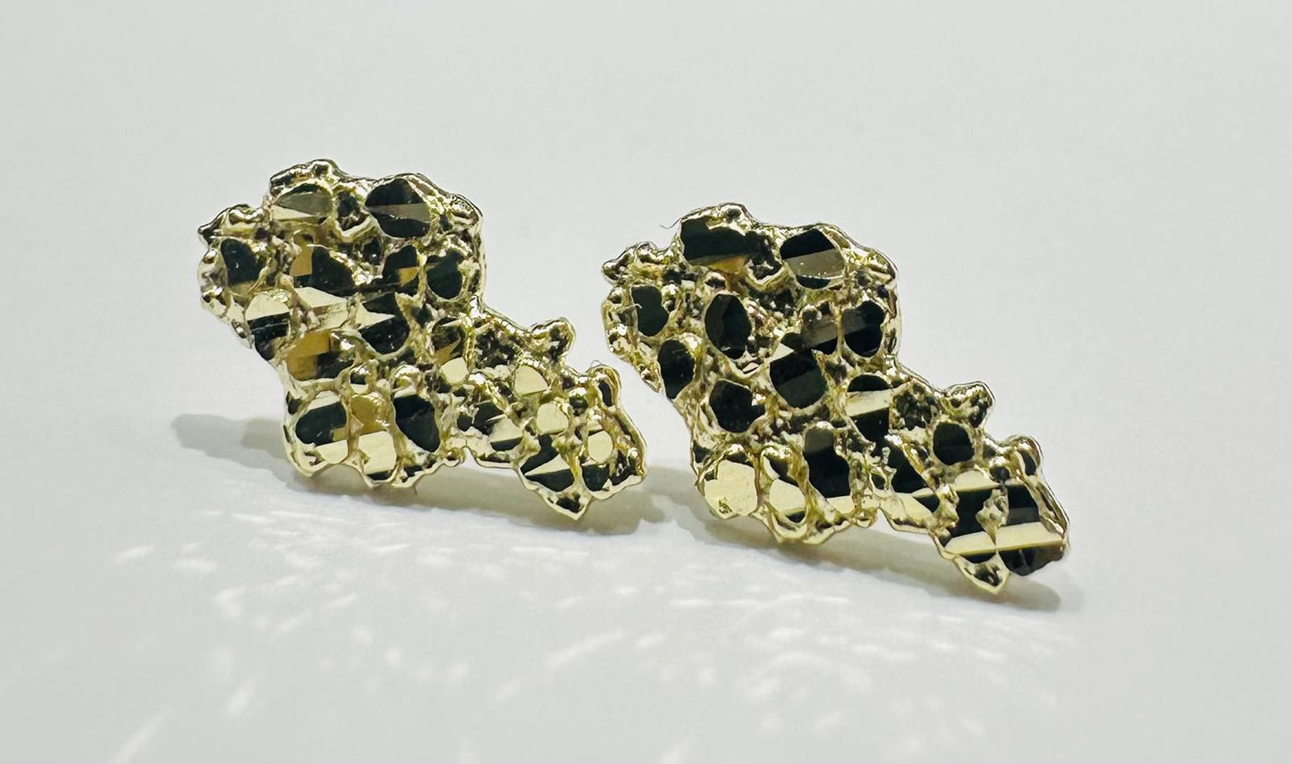 10K GOLD REGULAR NUGGET EARRINGS- WEIGHT: 1.0gm