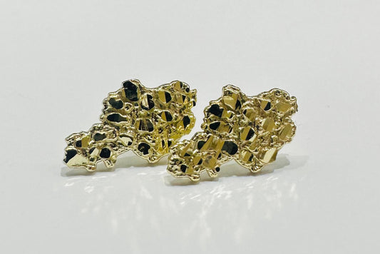 10K GOLD REGULAR NUGGET EARRINGS- WEIGHT: 1.4gm