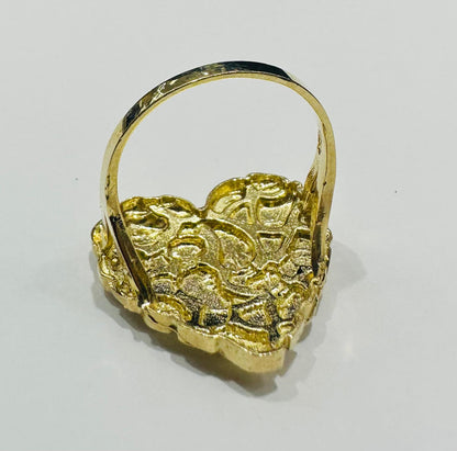 10K GOLD HEART NUGGET RING- WEIGHT: 3.8gm