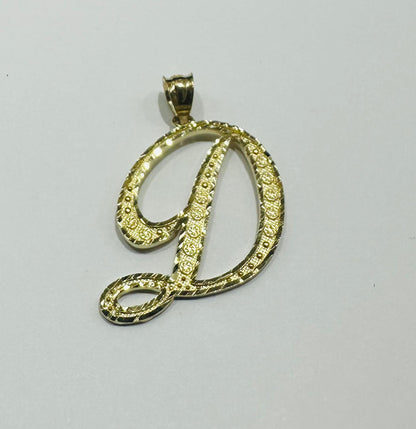 10K GOLD INITIAL "D" PENDANT- WEIGHT: 1.8gm