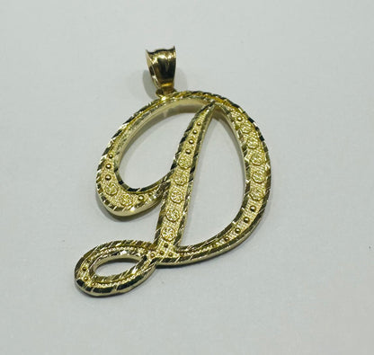 10K GOLD INITIAL "D" PENDANT- WEIGHT: 1.8gm