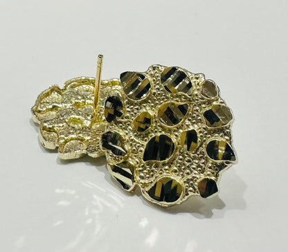 10K GOLD ROUND NUGGET EARRINGS- WEIGHT: 2.8gm