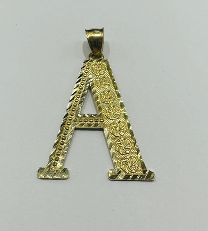 10K GOLD INITIAL "A" PENDANT- WEIGHT: 3.3gm