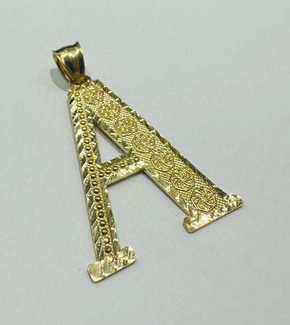 10K GOLD INITIAL "A" PENDANT- WEIGHT: 3.3gm