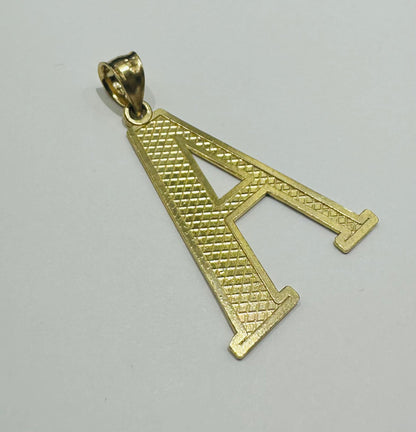10K GOLD INITIAL "A" PENDANT- WEIGHT: 3.3gm