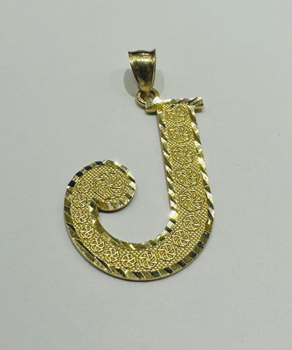 10K GOLD INITIAL "J" PENDANT- WEIGHT: 3.3gm