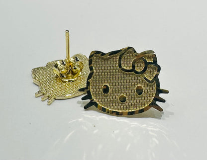 10K GOLD KITTY EARRINGS- WEIGHT: 1.8gm