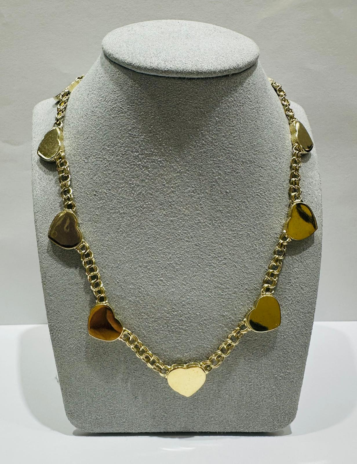 10K GOLD HEART CHINO LINK CHAIN- WEIGHT: 31.3gm    20"