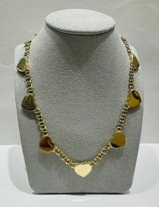 10K GOLD HEART CHINO LINK CHAIN- WEIGHT: 31.3gm    20"