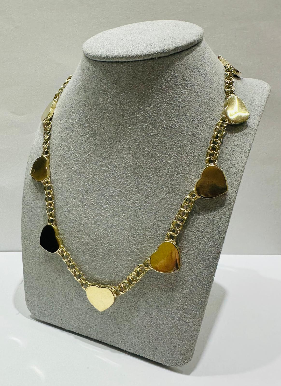 10K GOLD HEART CHINO LINK CHAIN- WEIGHT: 31.3gm    20"