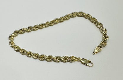10K GOLD ROPE BRACELET- WEIGHT: 3.8gm    9"    4.75mm