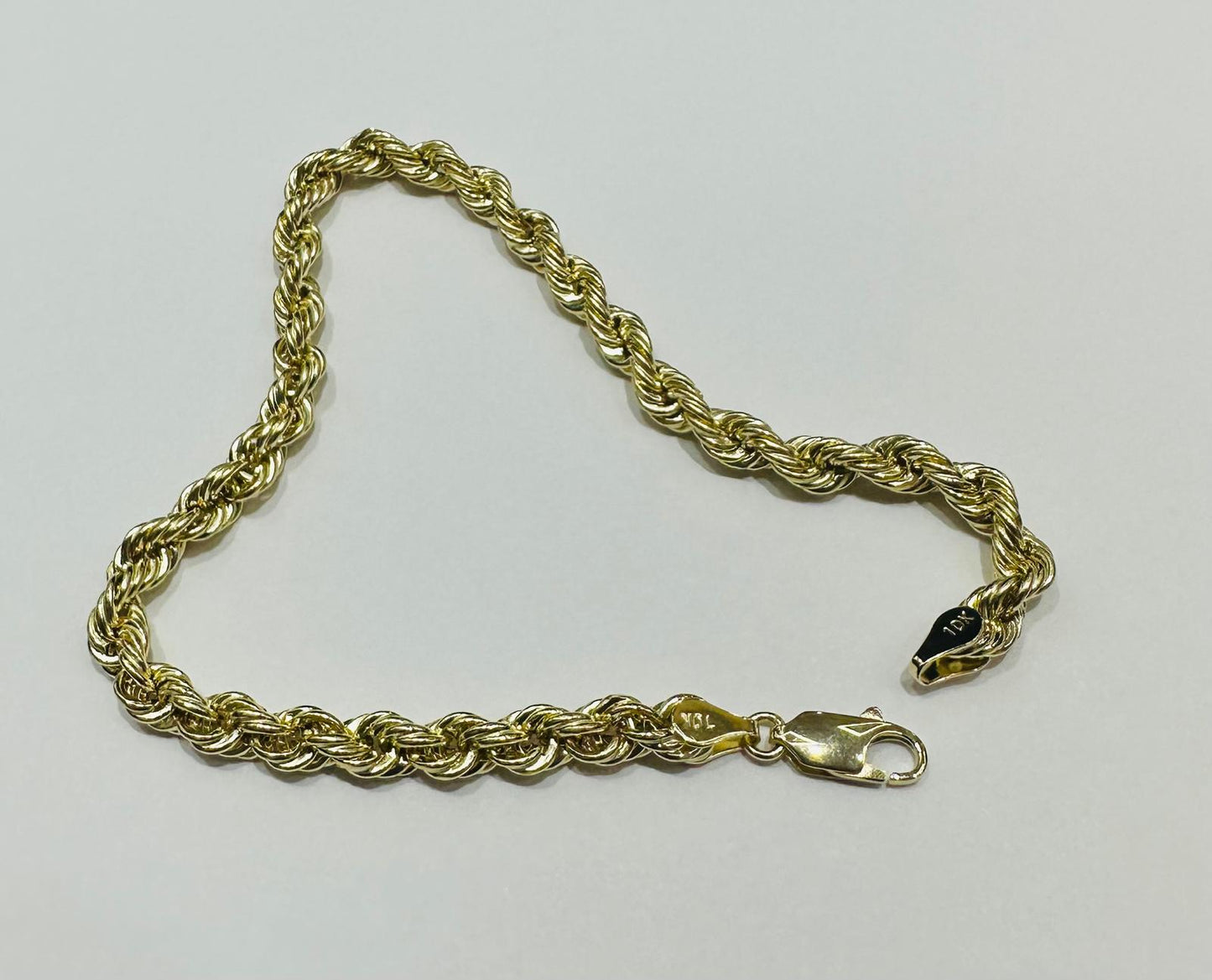 10K GOLD ROPE BRACELET- WEIGHT: 3.8gm    9"    4.75mm