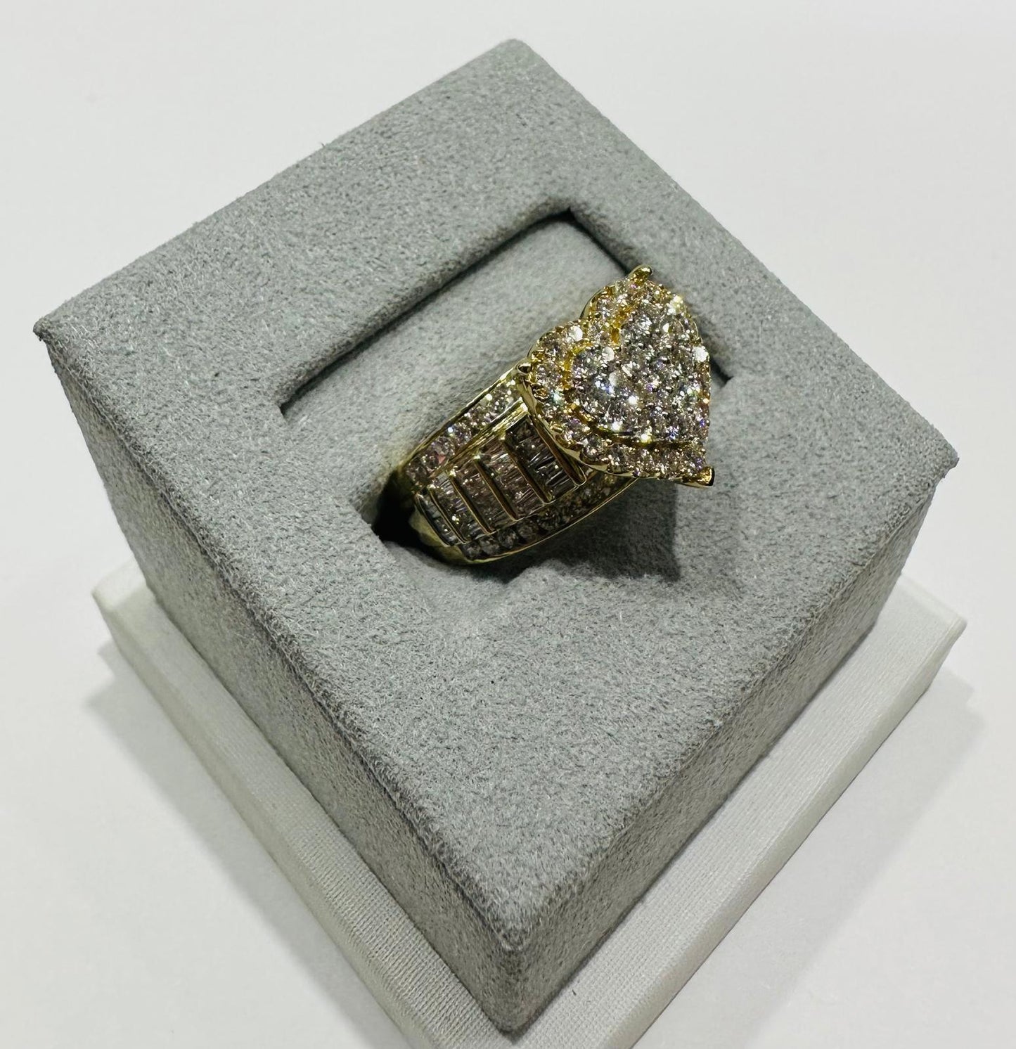 10K GOLD LAB GROWN HEART DIAMOND RING VS-  1.56CTW