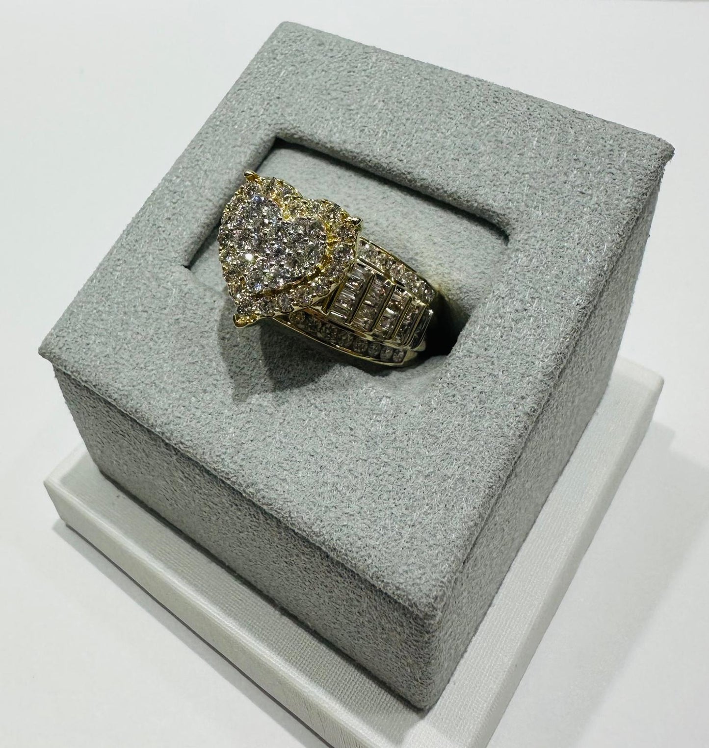 10K GOLD LAB GROWN HEART DIAMOND RING VS-  1.56CTW