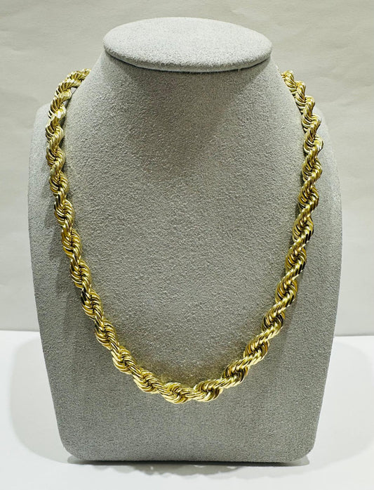 10K GOLD SOLID ROPE CHAIN,  WEIGHT: 58.8gm   18"   5.50mm
