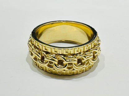 10K GOLD SPINNING CUBAN LINK RING- 11.5gm