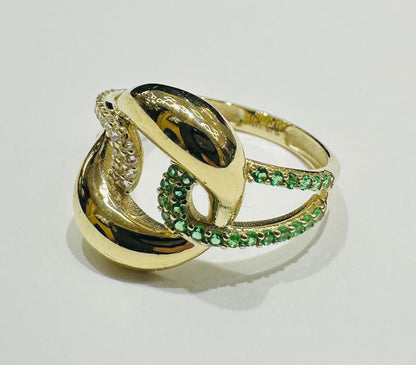 10K GOLD RING WITH SAPPHIRE STONES-WEIGHT: 1.9gm
