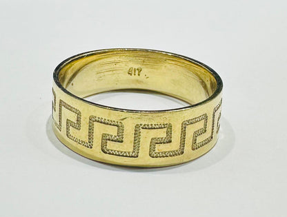 10K GOLD GREEK DESIGN RING- WEIGHT: 5.4gm
