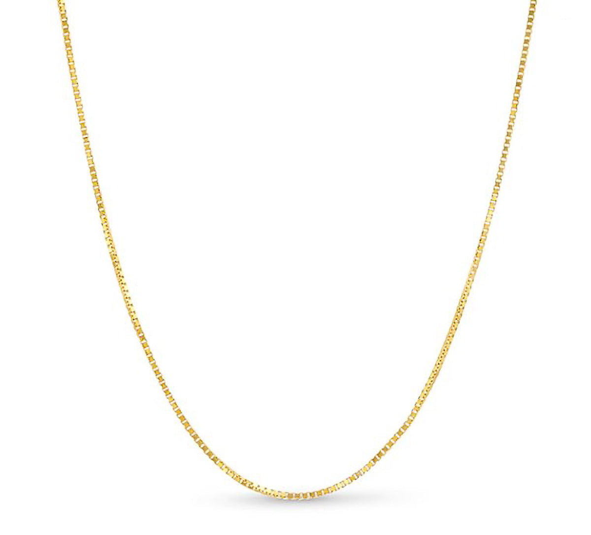 10K YELLOW GOLD BOX 050 GAUGE 24" CHAIN NECKLACE (AVAILABLE IN LENGTHS 7" - 30")