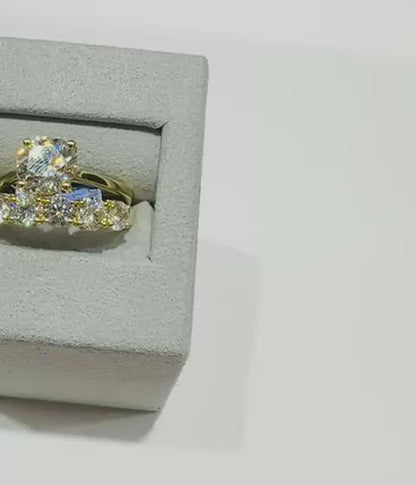 14K GOLD LAB GROWN VS1/VS2 DIAMOND RING-  4.0CT