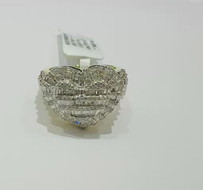 10K YELLOW GOLD NATURAL DIAMOND HEART RING- WEIGHT: 1.00CT