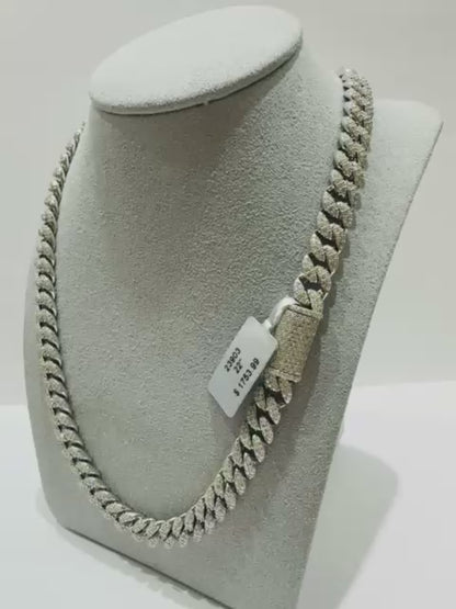 SILVER MOISSANITE NECKLACE VVS   10.72CTW   22"