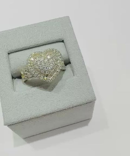 10K YELLOW GOLD NATURAL DIAMOND HEART RING- WEIGHT: 1.05CT